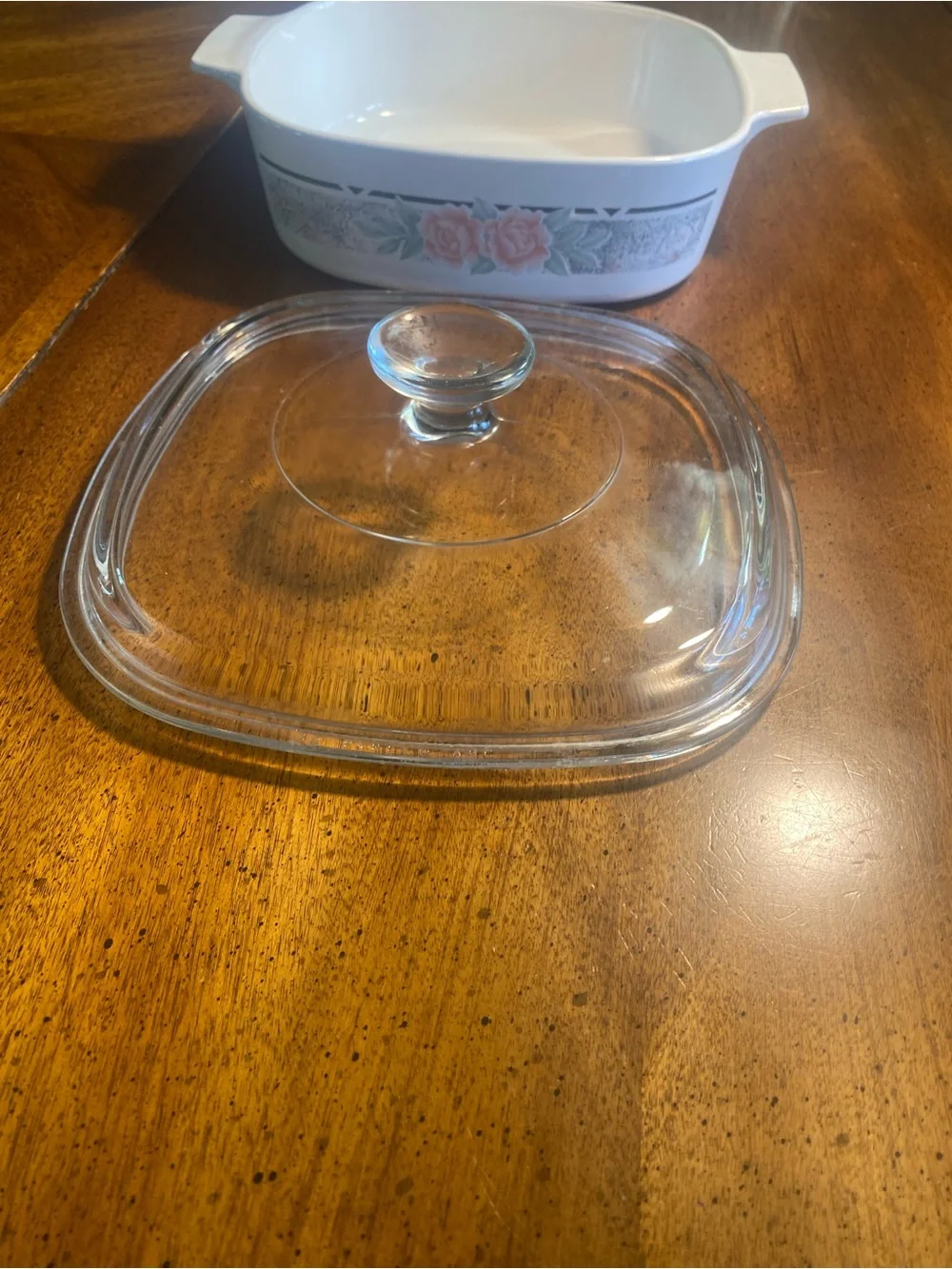 Corningware 2 Qt Silk & Roses with Pyrex Lid